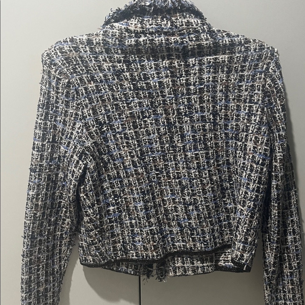 White House Black Market Tweed Blazer - Black, White, and Blue - Picture 5 of 6